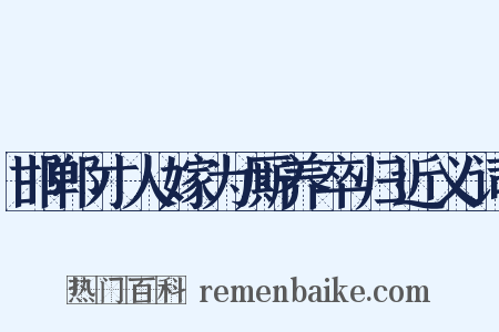 邯郸才人嫁为厮养卒归近义词是什么意思的图片